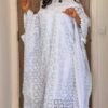 white lace kaftan dress