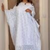 white lace kaftan dress