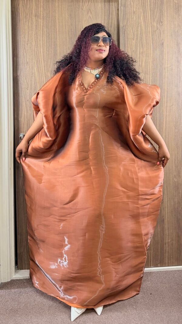 Luxury Metallic Organdi Bubu Dress img 9208